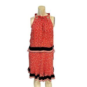 Derek Lam 10 Crosby Women's Silk Tiered Halter Dress Poppy 4